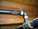 8 1/2 foot natural gas pipe connected