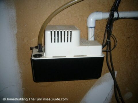 here the condensate drain line attaches to the a/c condensate pump