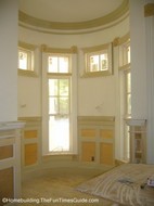 Victorian architecture shown here where you can see the circular shape of the windows