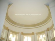 This 3/4 radius crown molding is spot on in this victorian style house.