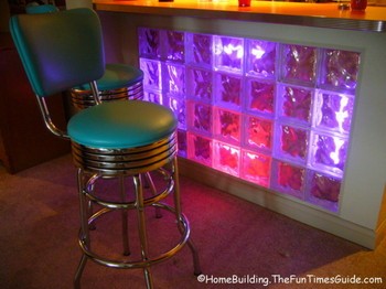 glass block bar lighting