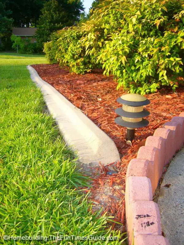 Two types of landscape edging come together.