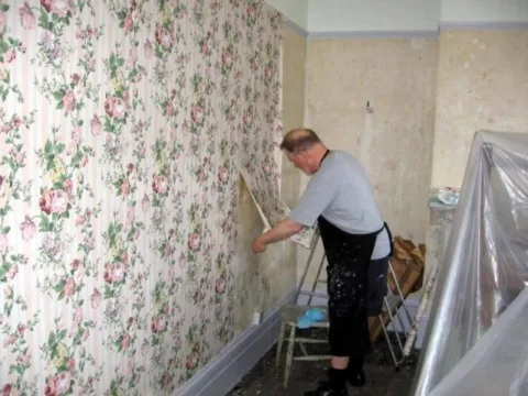 removing wallpaper glue can take awhile but here are some tips for you