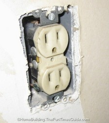 Here is some electrical wiring in need of outlet spacers