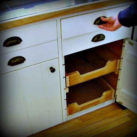 Cabinet and drawer pulls are better than knobs for Aging in Place.