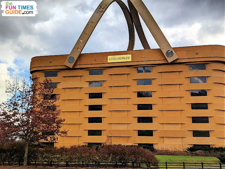 This mega-sized picnic basket is the home office for the Longaberger Basket Company in Newark, Ohio.