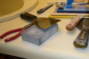 a sanding sponge or sandpaper sponge is good to have on hand for your home DIY projects