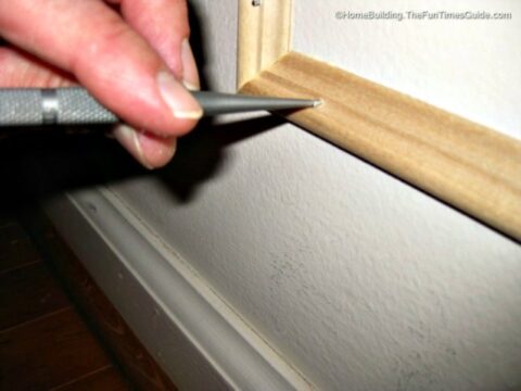 Using a small diameter nailset to drive the nail head just below the surface of the molding