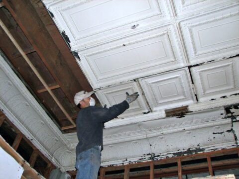 restoring tin ceiling tiles in historic home