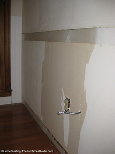 here's what the wall looked like before installing wainscoting