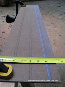 if you snap a chalk line it really helps when installing wainscoting to cut along the line