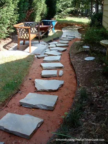 a flagstone walkway is really beautiful and easy to install